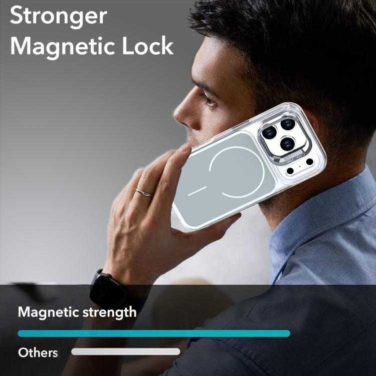 For iPhone 17 Pro Bright Color Blocking Camera Bracket Magnetic Phone Case