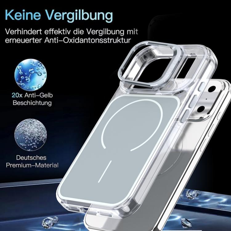 For iPhone 17 Pro Bright Color Blocking Camera Bracket Magnetic Phone Case