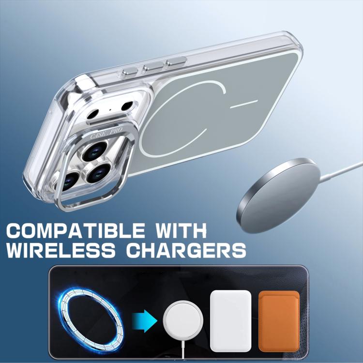 For iPhone 17 Pro Bright Color Blocking Camera Bracket Magnetic Phone Case