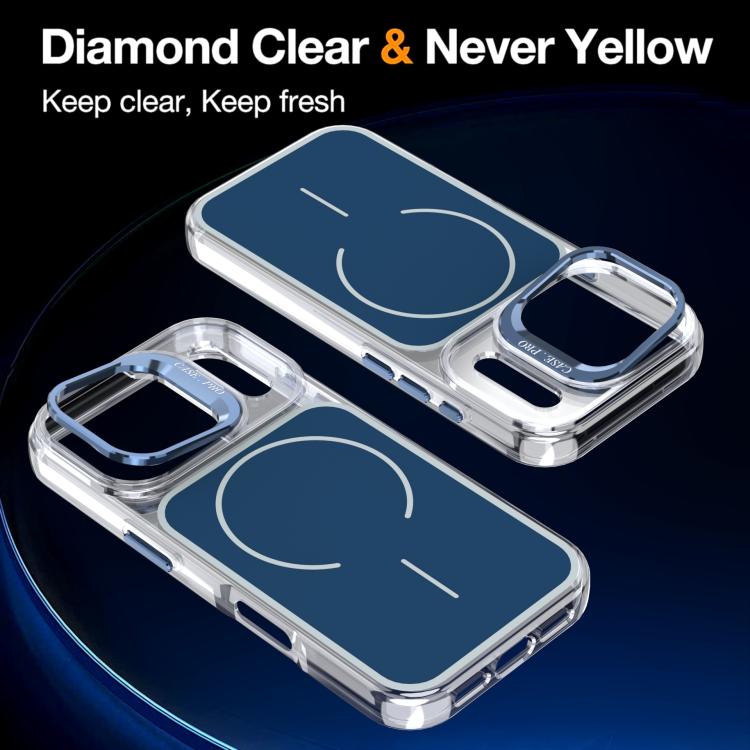 For iPhone 17 Pro Bright Color Blocking Camera Bracket Magnetic Phone Case