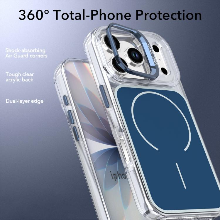 For iPhone 17 Pro Bright Color Blocking Camera Bracket Magnetic Phone Case