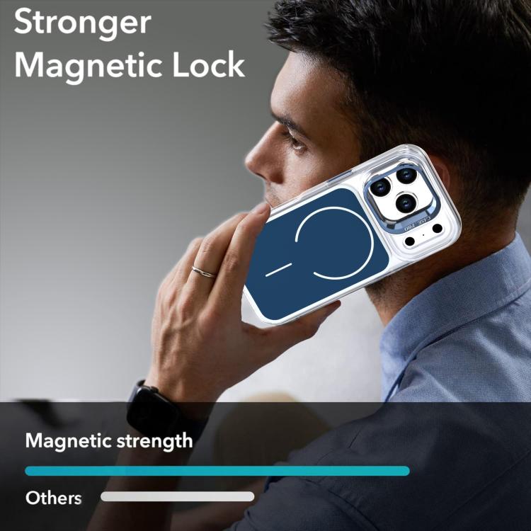 For iPhone 17 Pro Bright Color Blocking Camera Bracket Magnetic Phone Case