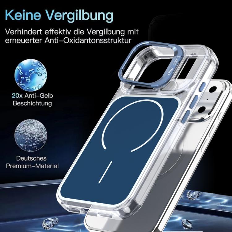 For iPhone 17 Pro Bright Color Blocking Camera Bracket Magnetic Phone Case