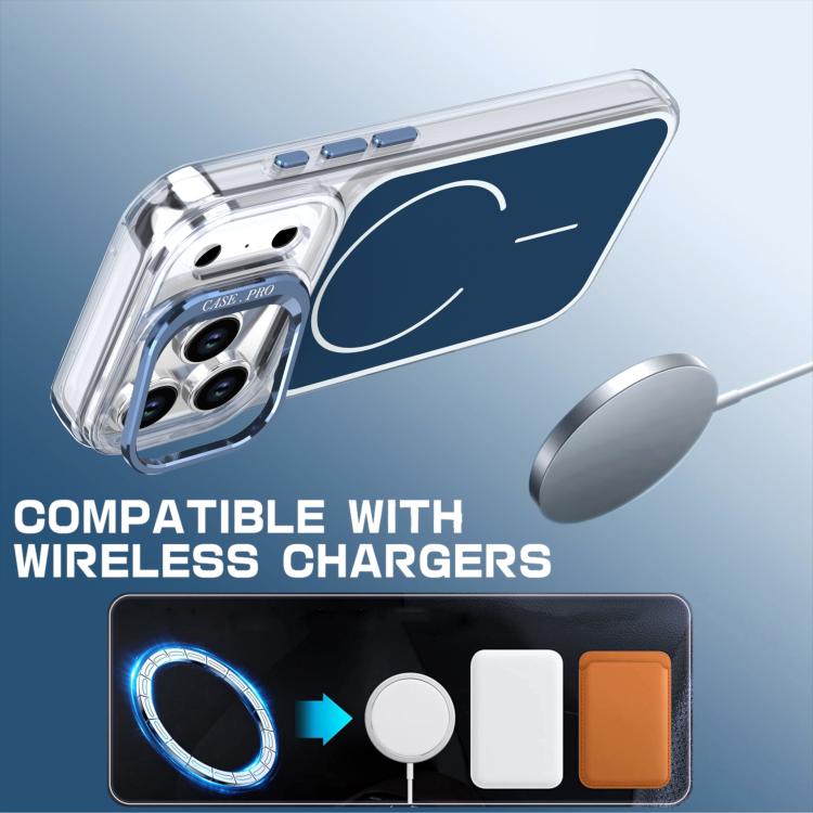 For iPhone 17 Pro Bright Color Blocking Camera Bracket Magnetic Phone Case