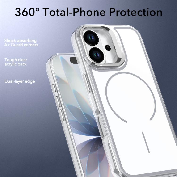 For iPhone 17 Bright Color Blocking Camera Bracket Magnetic Phone Case