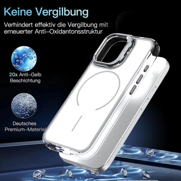 For iPhone 17 Bright Color Blocking Camera Bracket Magnetic Phone Case