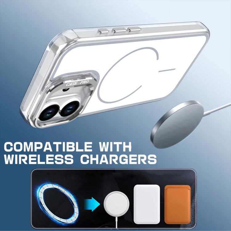 For iPhone 17 Bright Color Blocking Camera Bracket Magnetic Phone Case