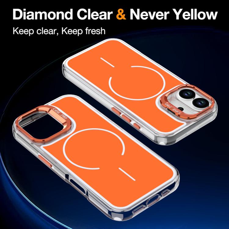 For iPhone 17 Bright Color Blocking Camera Bracket Magnetic Phone Case
