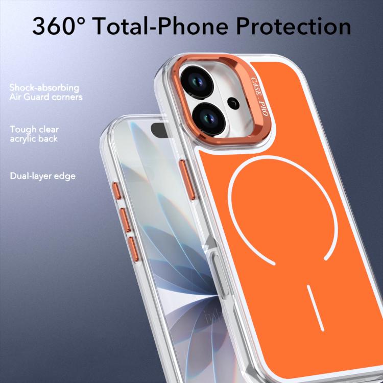 For iPhone 17 Bright Color Blocking Camera Bracket Magnetic Phone Case