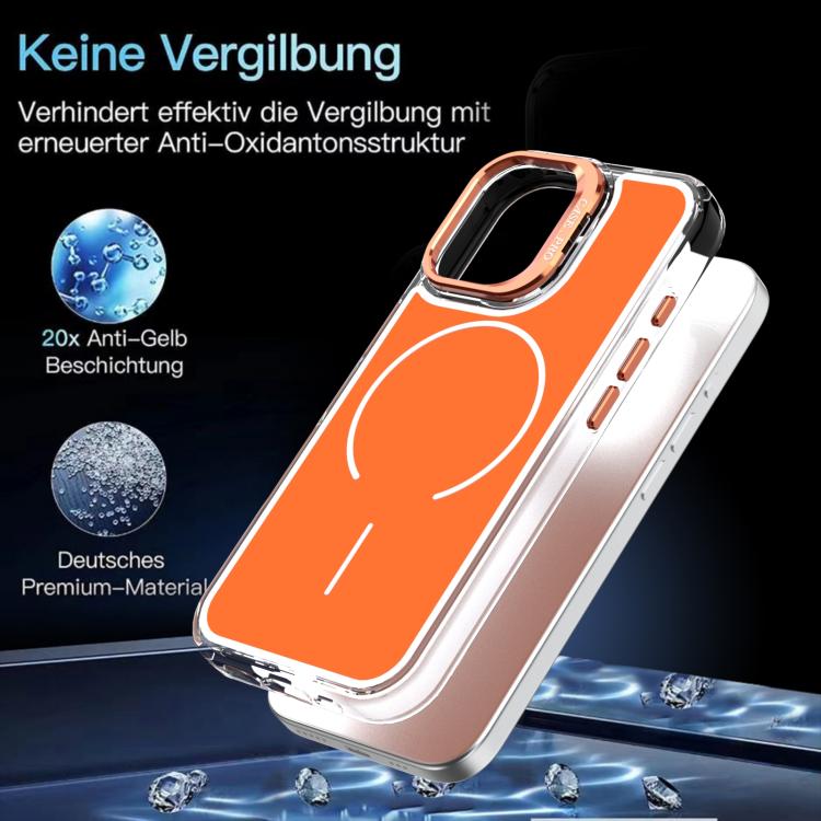 For iPhone 17 Bright Color Blocking Camera Bracket Magnetic Phone Case