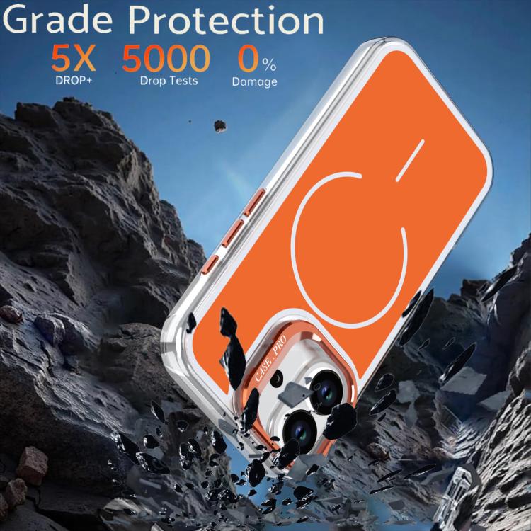 For iPhone 17 Bright Color Blocking Camera Bracket Magnetic Phone Case