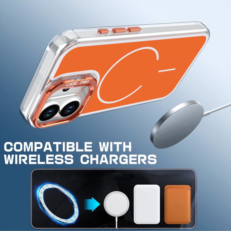 For iPhone 17 Bright Color Blocking Camera Bracket Magnetic Phone Case