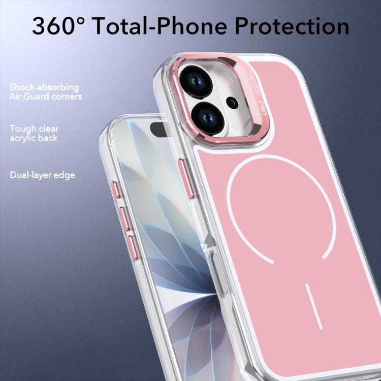 For iPhone 17 Bright Color Blocking Camera Bracket Magnetic Phone Case