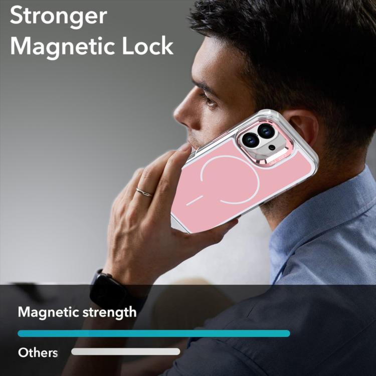 For iPhone 17 Bright Color Blocking Camera Bracket Magnetic Phone Case