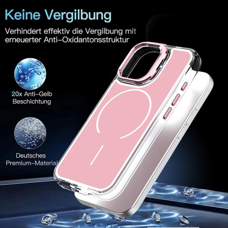 For iPhone 17 Bright Color Blocking Camera Bracket Magnetic Phone Case