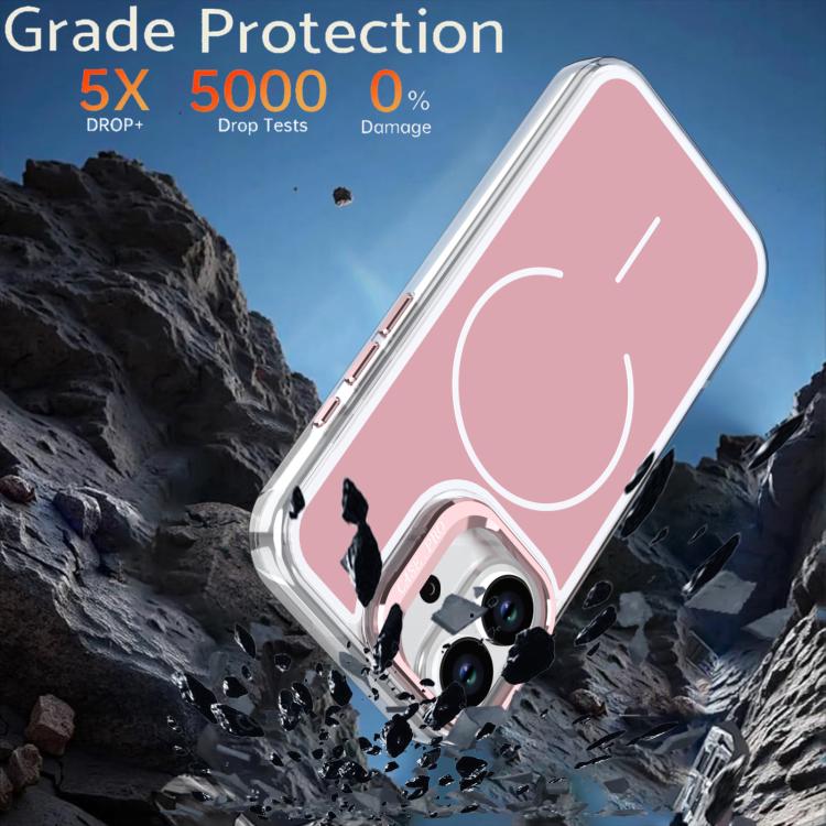 For iPhone 17 Bright Color Blocking Camera Bracket Magnetic Phone Case