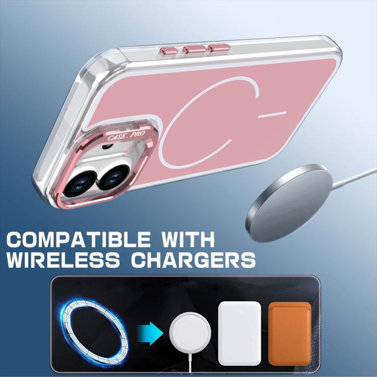 For iPhone 17 Bright Color Blocking Camera Bracket Magnetic Phone Case