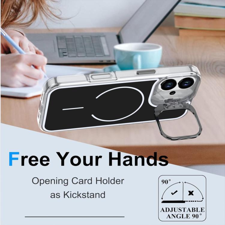 For iPhone 17 Bright Color Blocking Camera Bracket Magnetic Phone Case