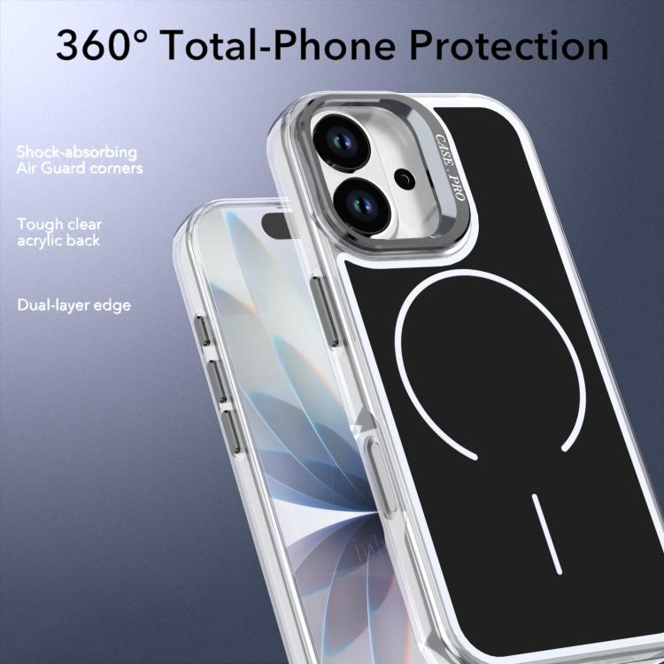 For iPhone 17 Bright Color Blocking Camera Bracket Magnetic Phone Case