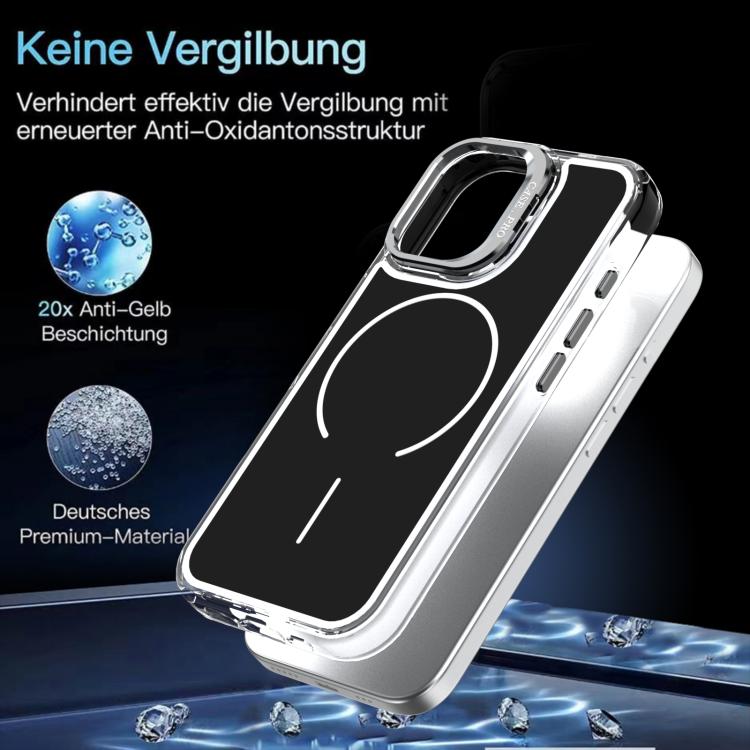 For iPhone 17 Bright Color Blocking Camera Bracket Magnetic Phone Case