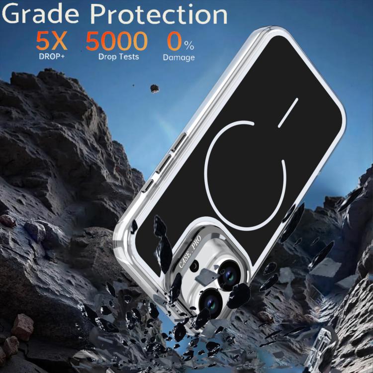 For iPhone 17 Bright Color Blocking Camera Bracket Magnetic Phone Case