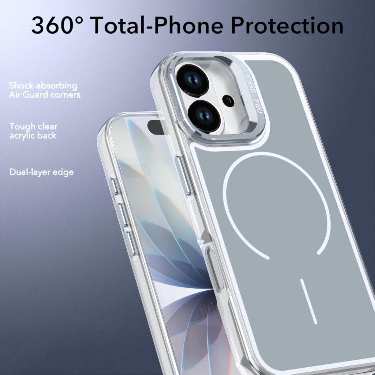 For iPhone 17 Bright Color Blocking Camera Bracket Magnetic Phone Case