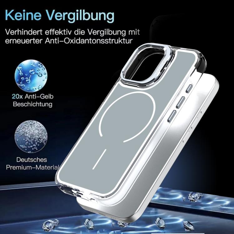 For iPhone 17 Bright Color Blocking Camera Bracket Magnetic Phone Case