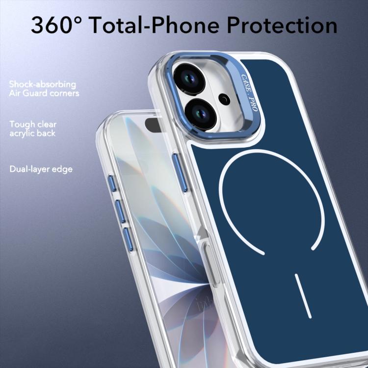 For iPhone 17 Bright Color Blocking Camera Bracket Magnetic Phone Case