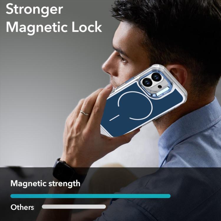 For iPhone 17 Bright Color Blocking Camera Bracket Magnetic Phone Case