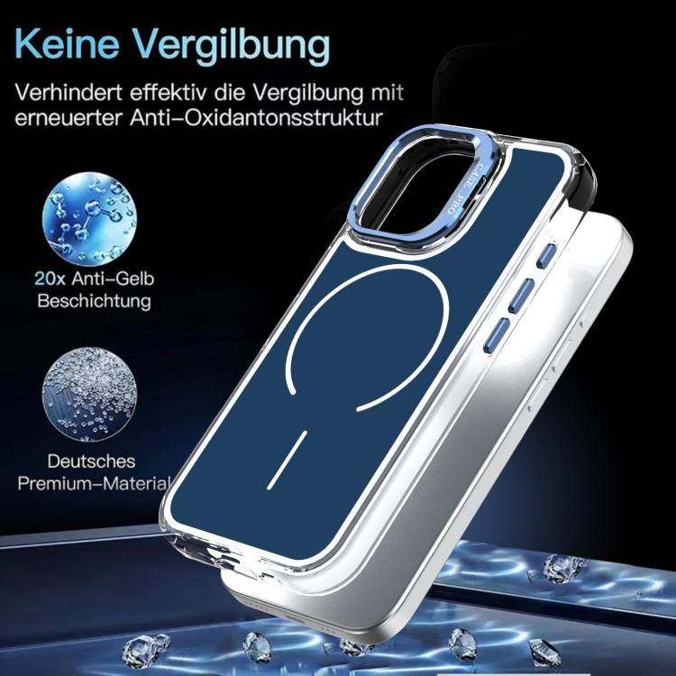 For iPhone 17 Bright Color Blocking Camera Bracket Magnetic Phone Case