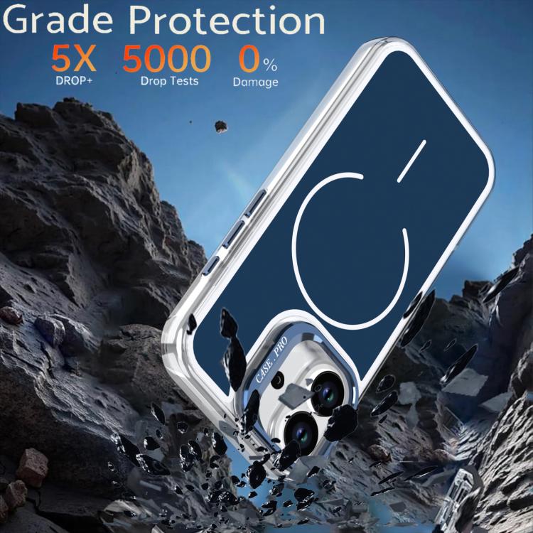 For iPhone 17 Bright Color Blocking Camera Bracket Magnetic Phone Case