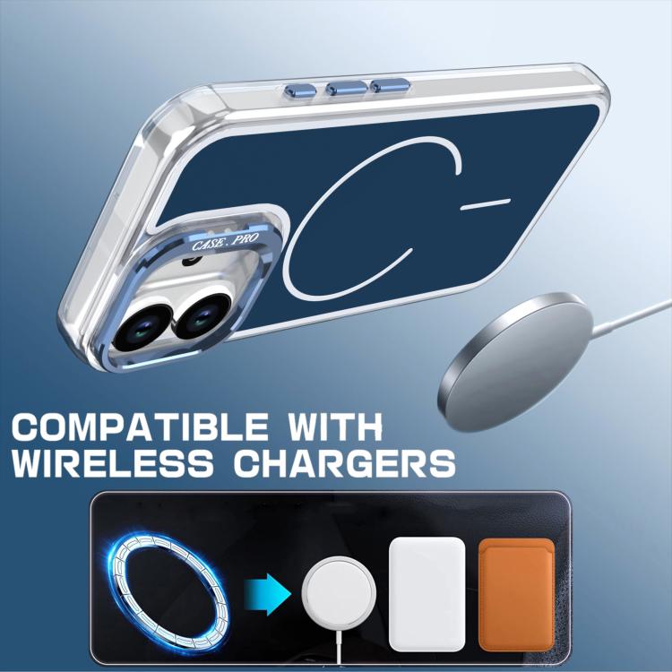 For iPhone 17 Bright Color Blocking Camera Bracket Magnetic Phone Case