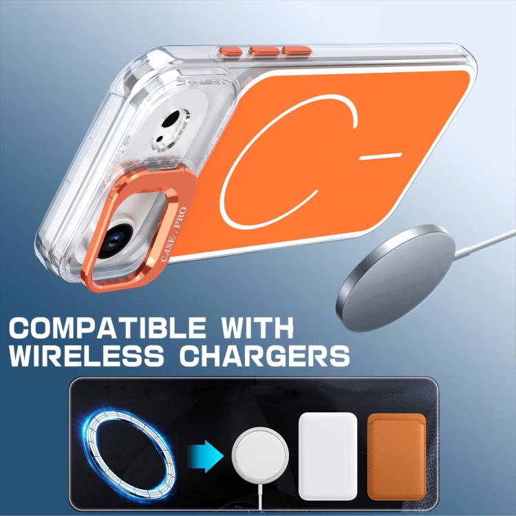 For iPhone Air Bright Color Blocking Camera Bracket Magnetic Phone Case