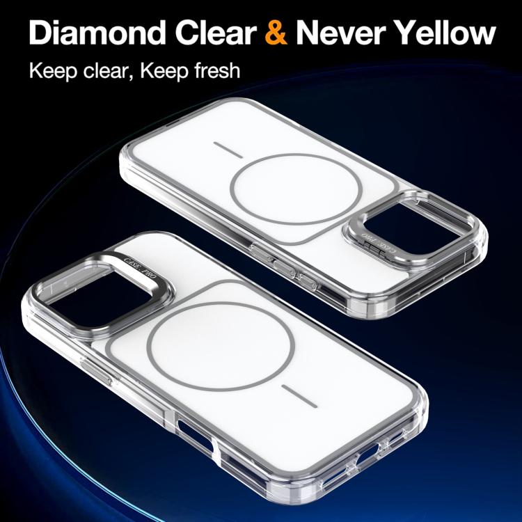 For iPhone 16 Pro Max Bright Color Blocking Camera Bracket Magnetic Phone Case