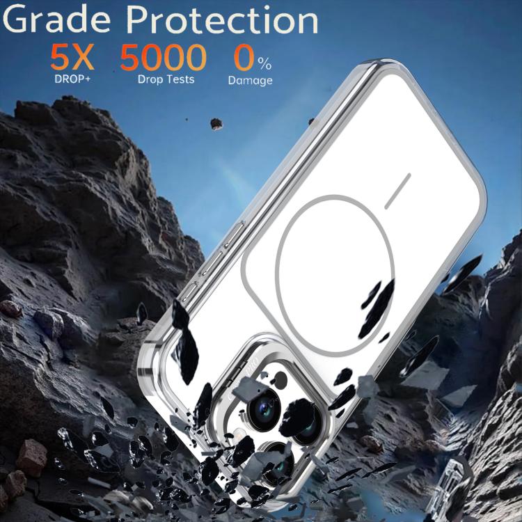 For iPhone 16 Pro Max Bright Color Blocking Camera Bracket Magnetic Phone Case