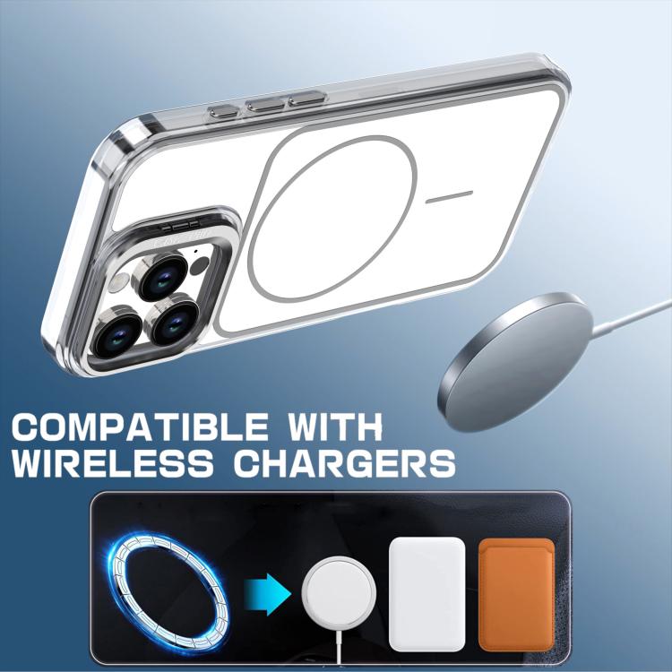 For iPhone 16 Pro Max Bright Color Blocking Camera Bracket Magnetic Phone Case