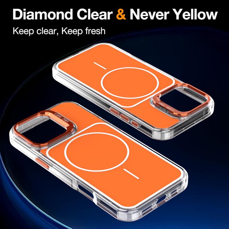 For iPhone 16 Pro Max Bright Color Blocking Camera Bracket Magnetic Phone Case