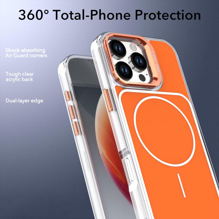 For iPhone 16 Pro Max Bright Color Blocking Camera Bracket Magnetic Phone Case