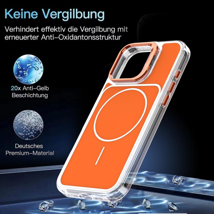 For iPhone 16 Pro Max Bright Color Blocking Camera Bracket Magnetic Phone Case