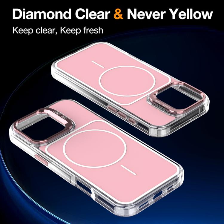 For iPhone 16 Pro Max Bright Color Blocking Camera Bracket Magnetic Phone Case