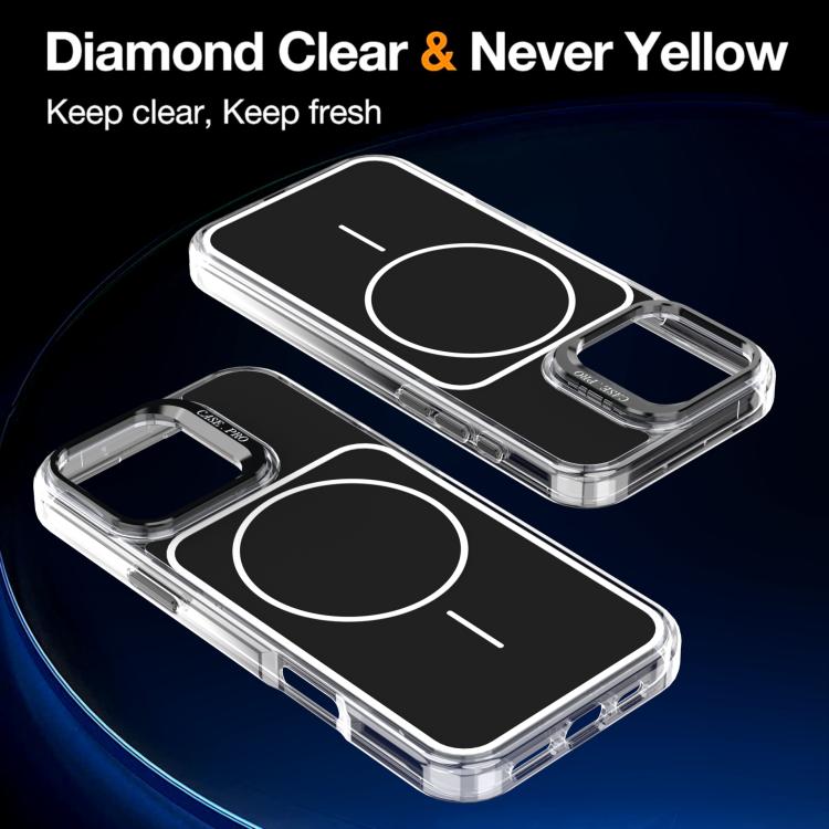 For iPhone 16 Pro Max Bright Color Blocking Camera Bracket Magnetic Phone Case