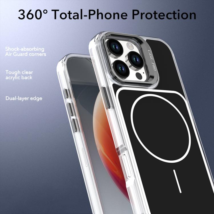 For iPhone 16 Pro Max Bright Color Blocking Camera Bracket Magnetic Phone Case