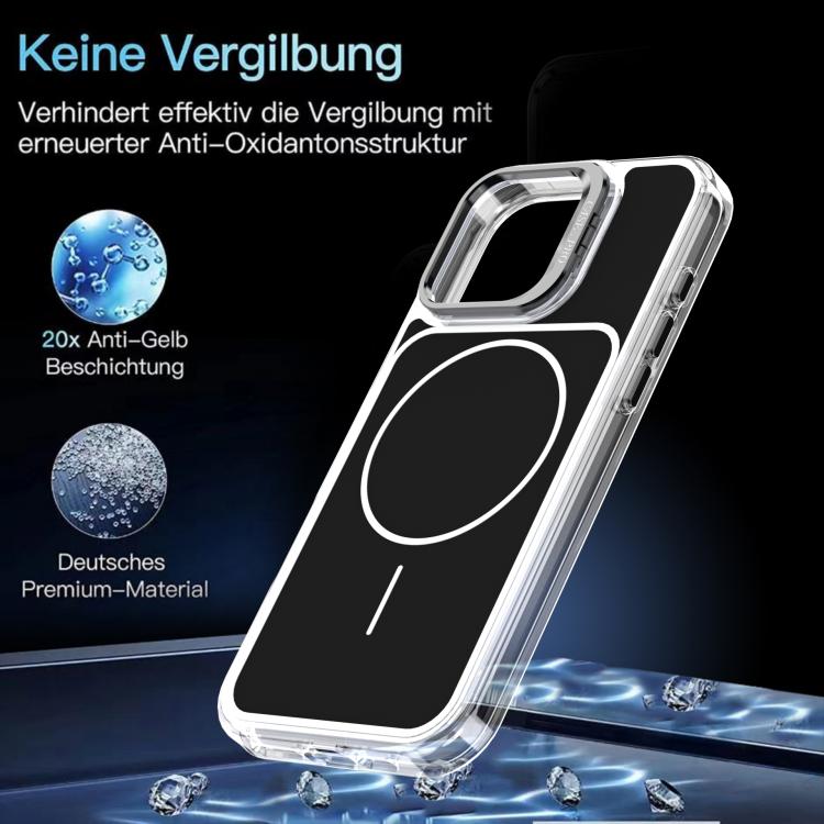 For iPhone 16 Pro Max Bright Color Blocking Camera Bracket Magnetic Phone Case