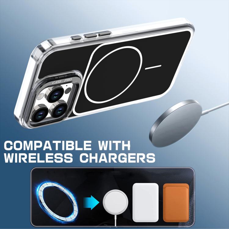 For iPhone 16 Pro Max Bright Color Blocking Camera Bracket Magnetic Phone Case