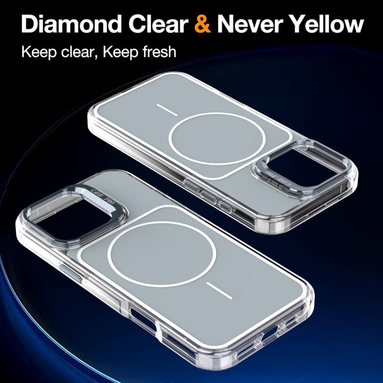For iPhone 16 Pro Max Bright Color Blocking Camera Bracket Magnetic Phone Case
