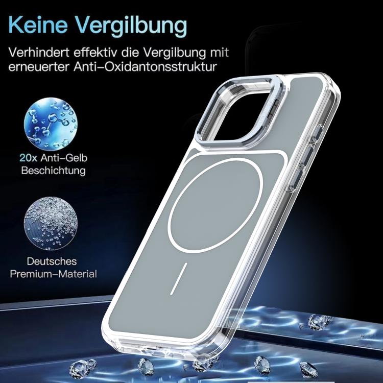 For iPhone 16 Pro Max Bright Color Blocking Camera Bracket Magnetic Phone Case