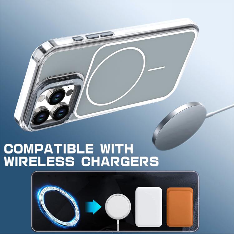 For iPhone 16 Pro Max Bright Color Blocking Camera Bracket Magnetic Phone Case