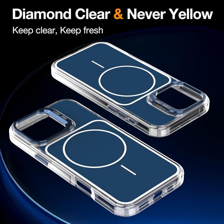 For iPhone 16 Pro Max Bright Color Blocking Camera Bracket Magnetic Phone Case