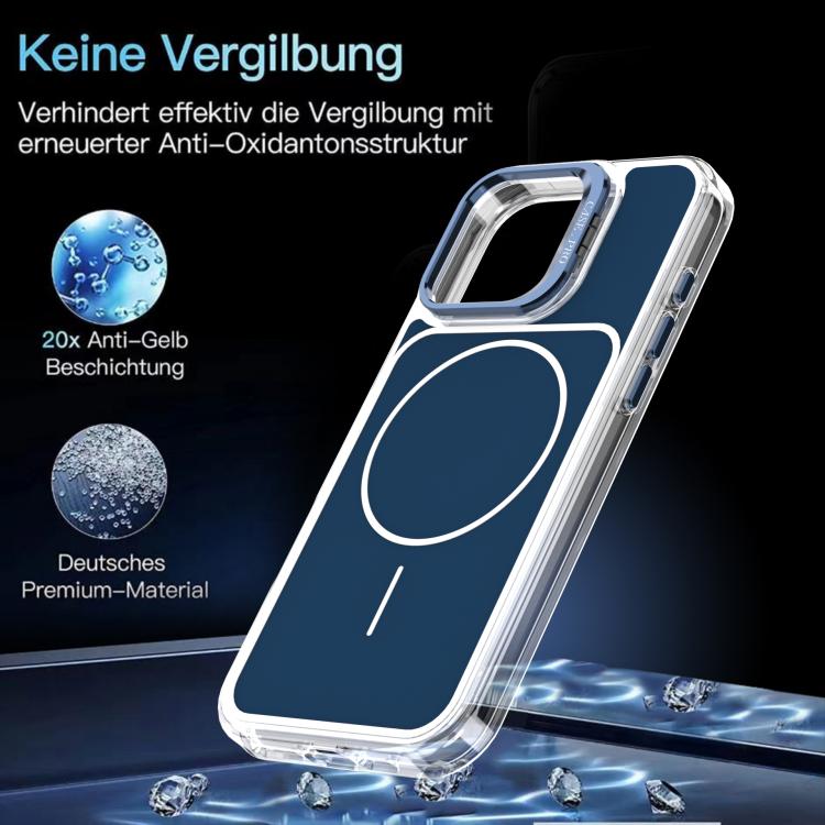 For iPhone 16 Pro Max Bright Color Blocking Camera Bracket Magnetic Phone Case