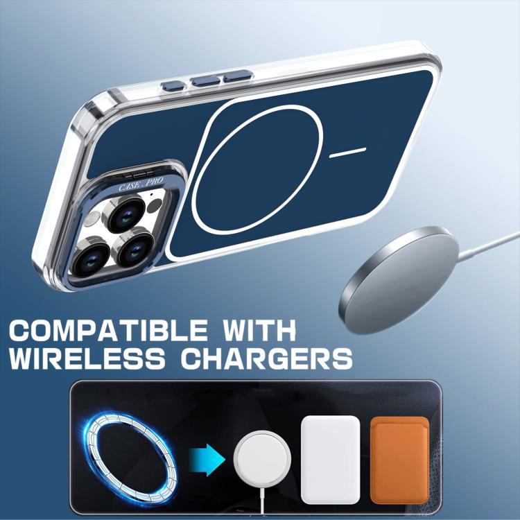 For iPhone 16 Pro Max Bright Color Blocking Camera Bracket Magnetic Phone Case